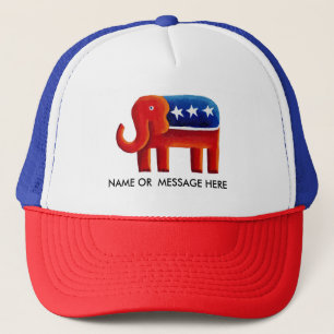 Casquette Nom ou message personnalisé de l'éléphant républic