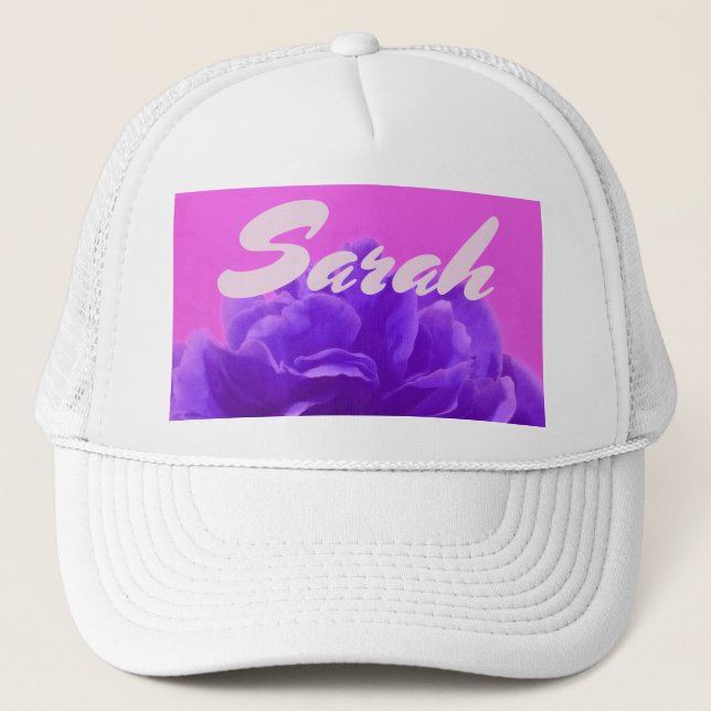 Casquette Nom personnalisé Fleur de framboise pourpre (Devant)