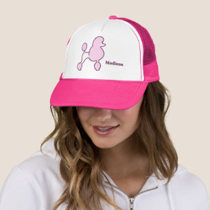 Casquette Nom personnalisé Poodle rose