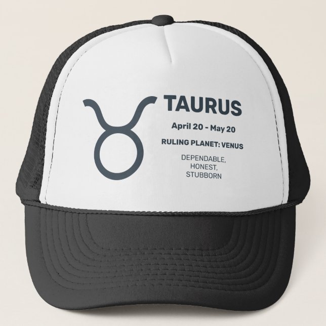 Casquette Nom personnalisé / Texte Zodiac Sign Taurus (Devant)