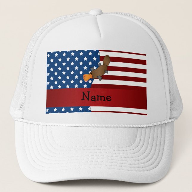 Casquette Nom personnel Patriotic platypus (Devant)