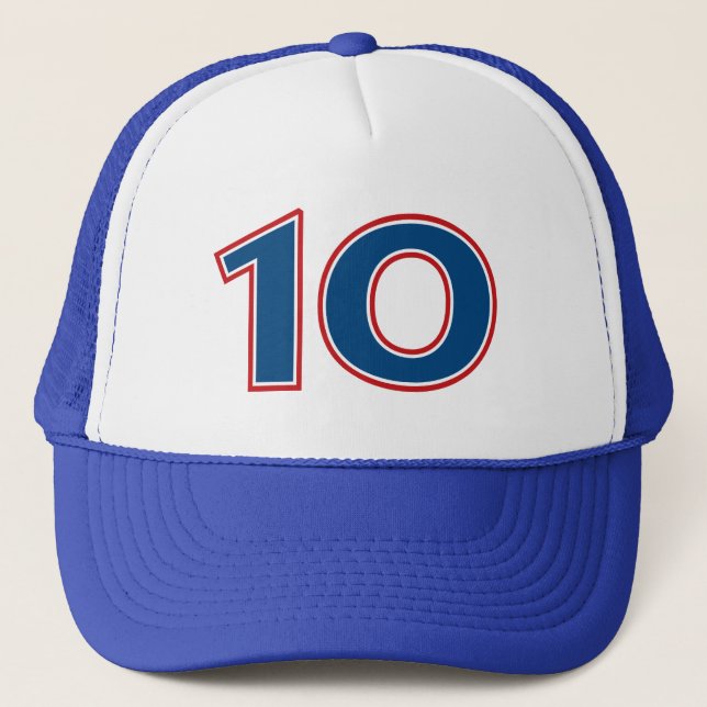 Casquette Nombre bleu 10 (Devant)
