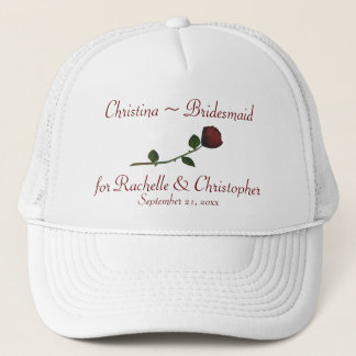 Casquette Noms du nom/du couple de la demoiselle d'honneur -