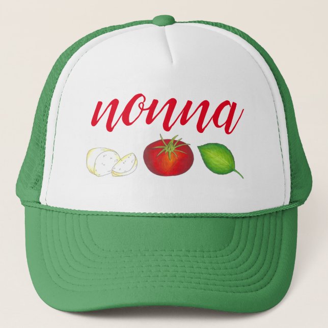 Casquette Nonna Mozzarella Tomato Basil Cuisine italienne No (Devant)