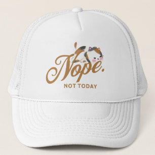 Casquette NOPE. Pas aujourd'hui mignon drôle Lazy Kitty Chat
