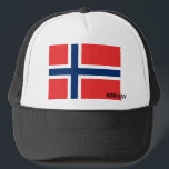 Casquette norvégien de drapeau<br><div class="desc">Camionneur avec le drapeau de la Norvège</div>