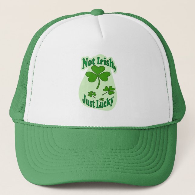 Casquette not irish just lucky, shamrock shirt, funny - boné (Devant)