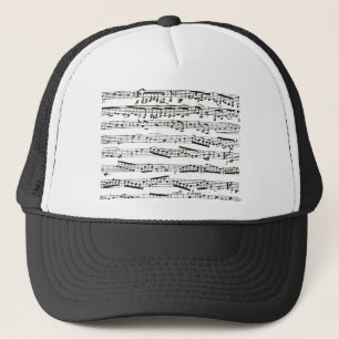Casquette Notes musicales noires et blanches