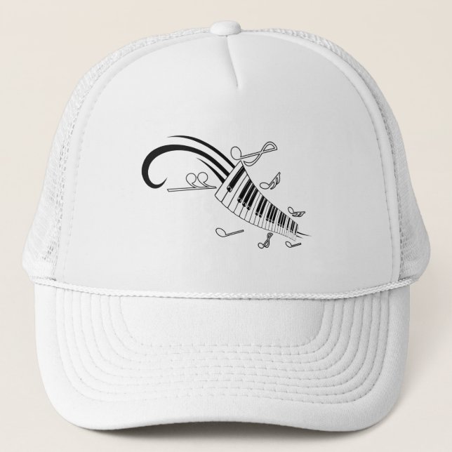 CASQUETTE NOTES MUSICALES PIANO CLAVIER TATTOO GRAPHIQUE (Devant)