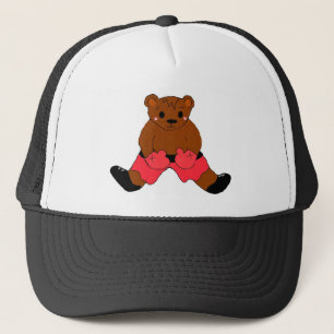 Casquette Nounours de boxe en rouge