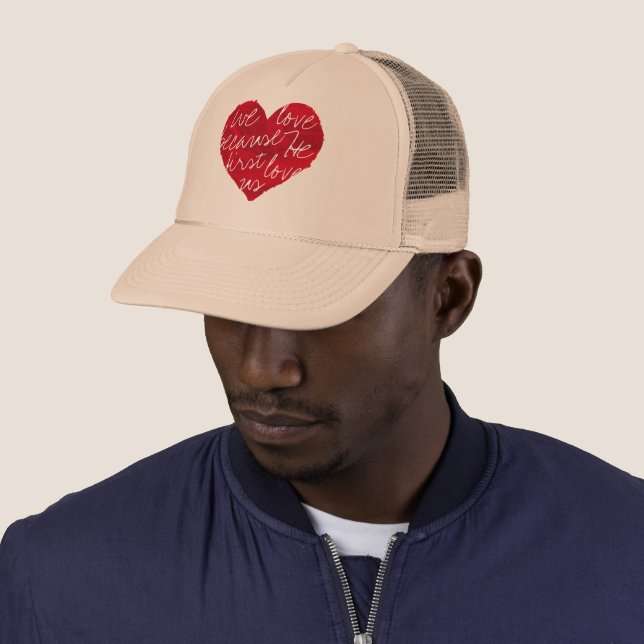 Casquette Nous Aimons Parce Qu'Il Premier Beige (En situation)