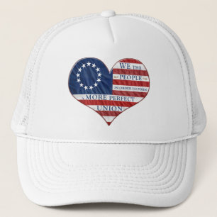 Casquette Nous Le Peuple Le Coeur Du Drapeau Américain