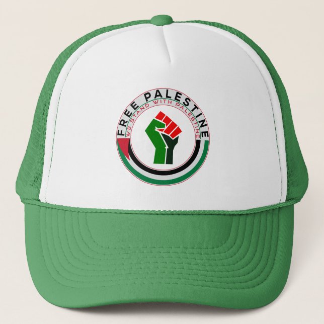 Casquette Nous sommes avec la Palestine, Palestine libre, (Devant)