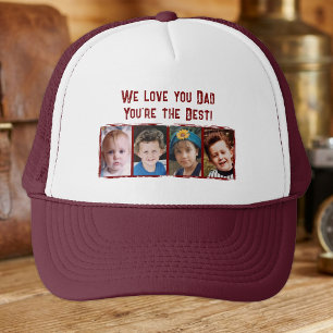 Casquette Nous t'aimons papa 4 photos marron