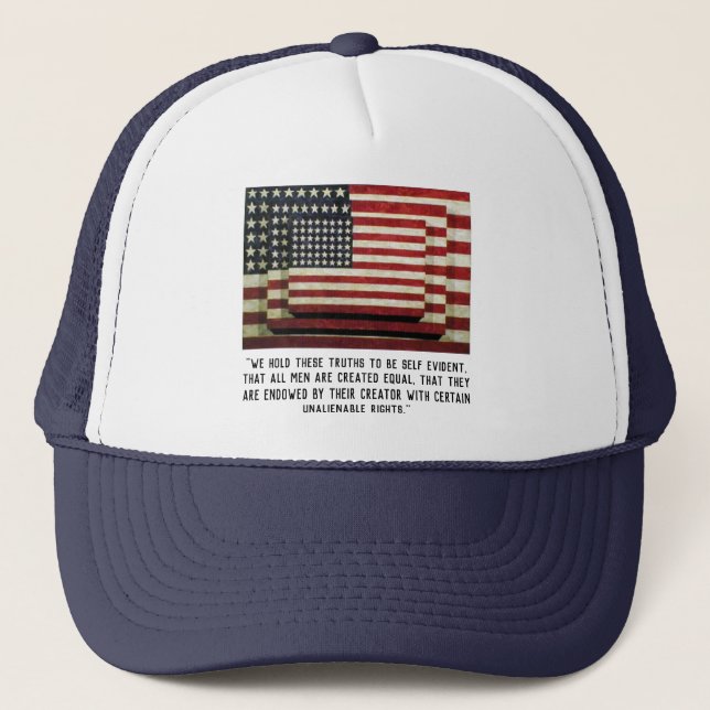 Casquette "Nous tenons ces vérités..." Constitution et drape (Devant)