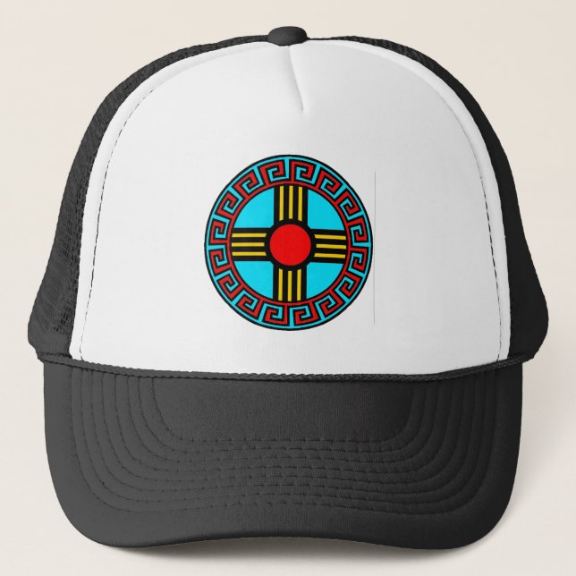 Casquette Nouveau-Mexique et Symbole de Dieu Soleil Natif Zi (Devant)