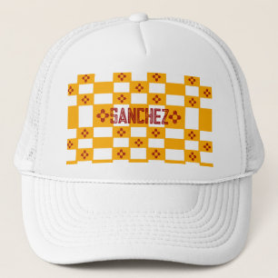 Casquette Nouveau-Mexique Zia Jaune Rouge Blanc Carrés
