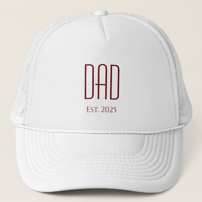 Casquette Nouveau papa Fête des pères simple typographie rou (Devant)
