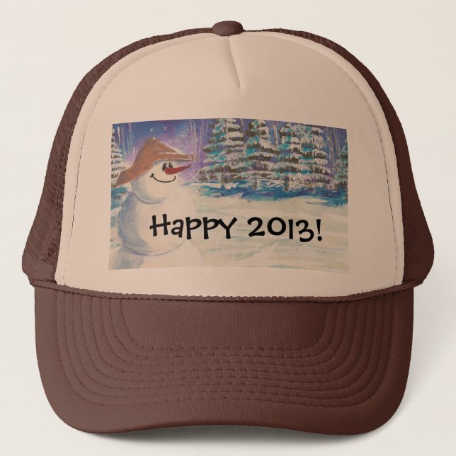 Casquette Nouvel An 2013 Snowman Art (Devant)