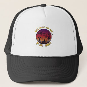 Casquette Nuit de bienvenue Jument Halloween Lune Rouge Cime