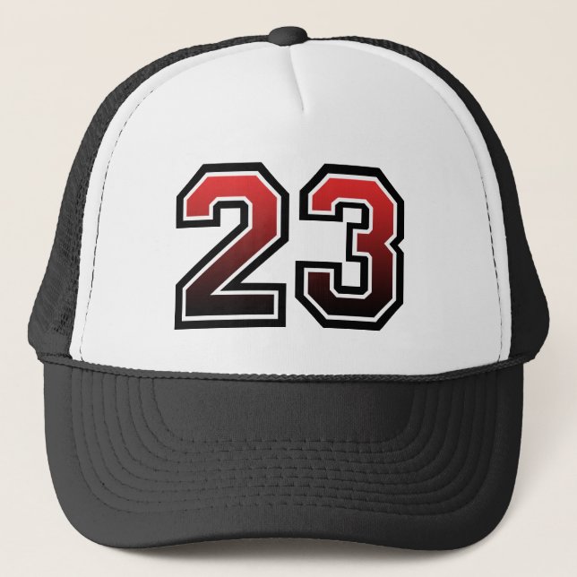 Casquette Numéro "23" rouge et noir (Devant)