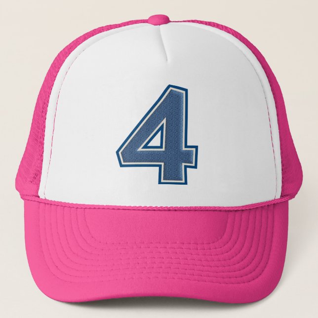Casquette Numéro bleu 4 (Devant)