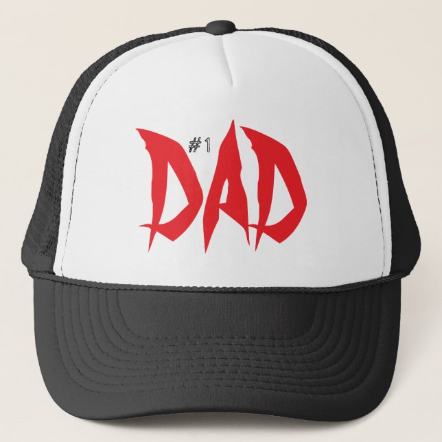 Casquette Numéro Un Papa Cool Rouge Et Noir (Devant)