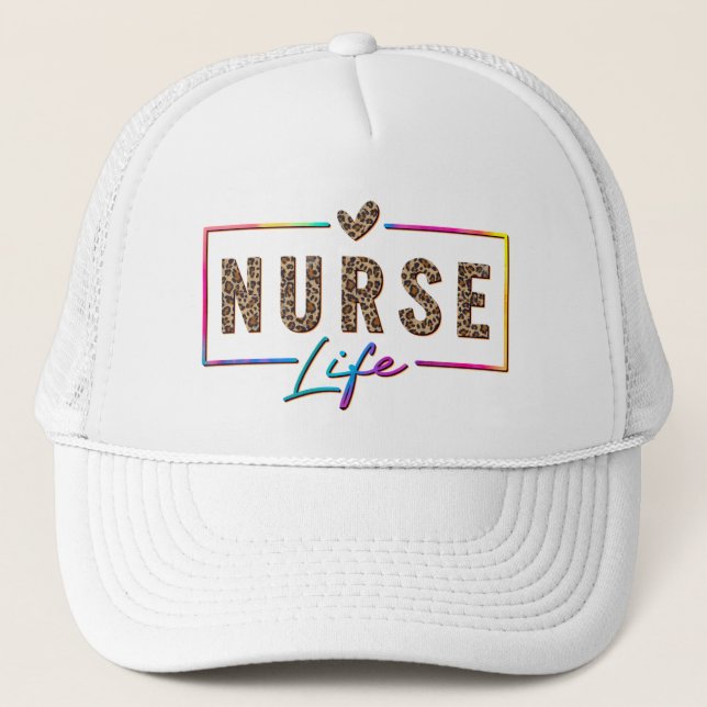 Casquette "Nurse Life" en Elegant Rainbow Colors (Devant)