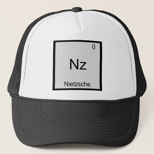 Casquette Nz - Nietzsche Élément Drôle Chimie Symbole Tee (Devant)