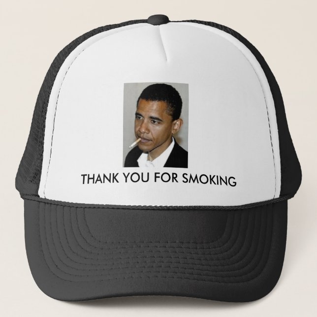 Casquette Obama, Merci pour le tabagisme (Devant)