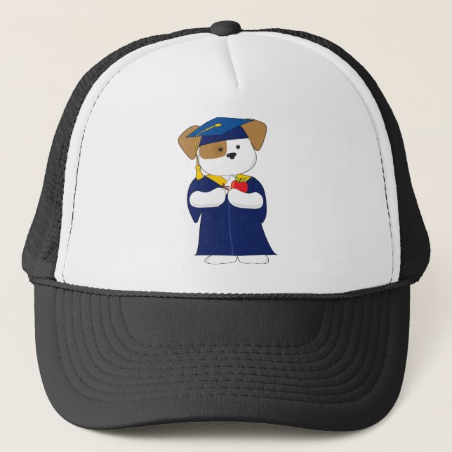 Casquette Obtention du diplôme mignonne de chiot (Devant)