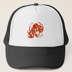 Casquette Océan tropical orange roi crabe blanc