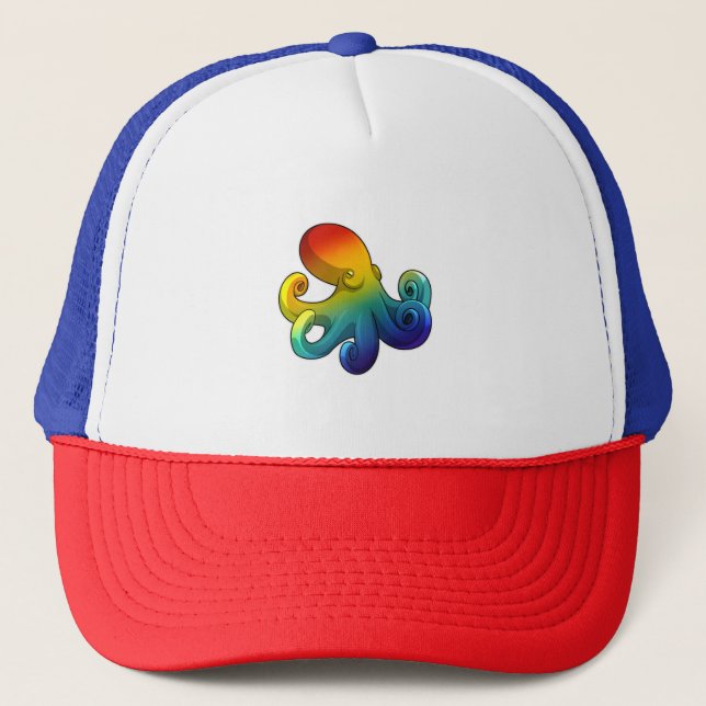 Casquette Octopus avec arc-en-ciel (Devant)