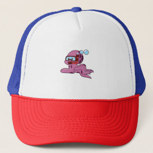 Casquette Octopus comme plongeur avec tuba