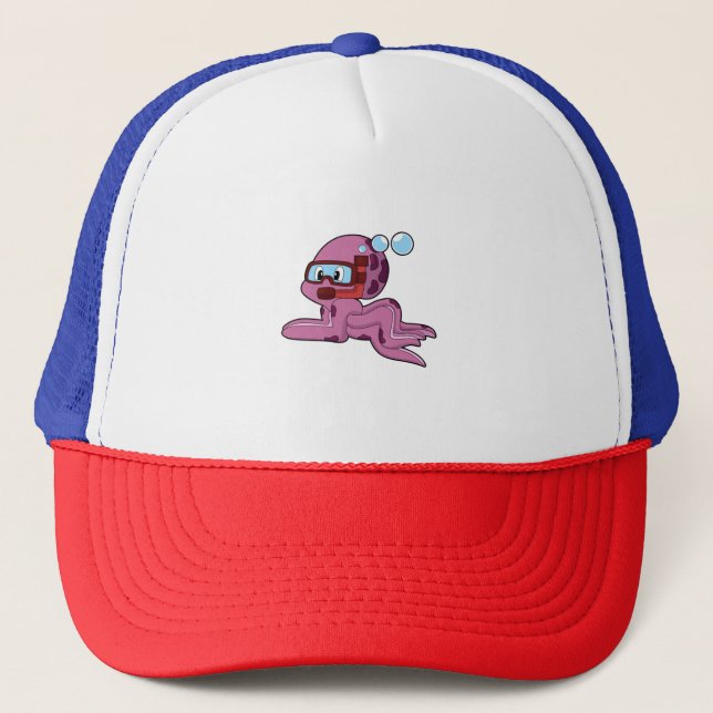 Casquette Octopus comme plongeur avec tuba (Devant)