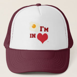 Casquette Oeuf frit Je Suis Amoureux Coeur Amusant Slogan