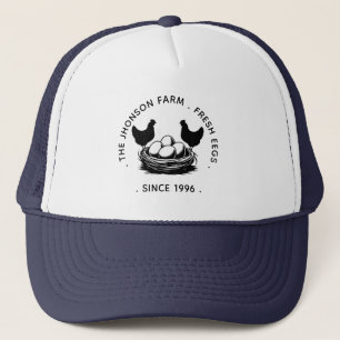 Casquette Oeufs Frais Votre Nom Poules Pondeuses Tampon Œuf