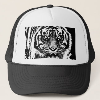 Casquette OEuvre oculaire noir blanc Sumatra Bornéo Tiger