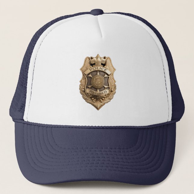 Casquette Officier de police à la retraite Badge sur (Devant)