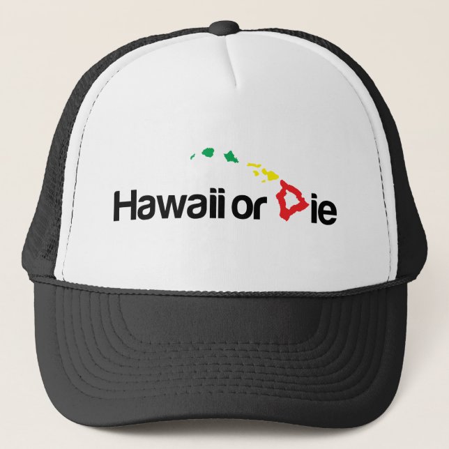 Casquette OG Hawaï ou meurent logo - couleurs de Rasta (Devant)