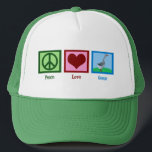 Casquette Oie de paix<br><div class="desc">Un joli cadeau d'oies avec un signe de paix,  un coeur et une oie.</div>