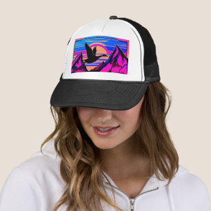 Casquette Oie volante au coucher du soleil