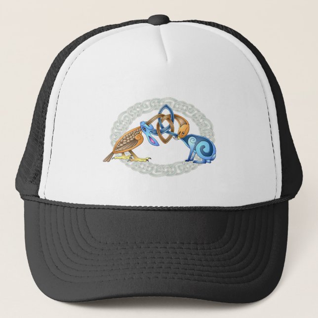 Casquette Oiseau celtique et lapin avec cadre (Devant)