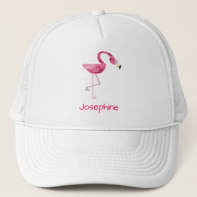 Casquette Oiseau de Flamant rose rose personnalisé (Devant)