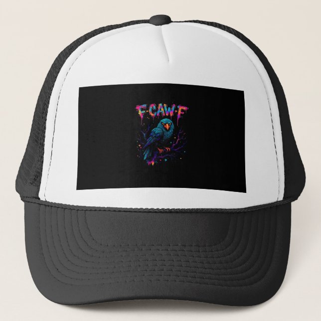 Casquette Oiseau drôle corbeau corneille jeu de mots blague  (Devant)