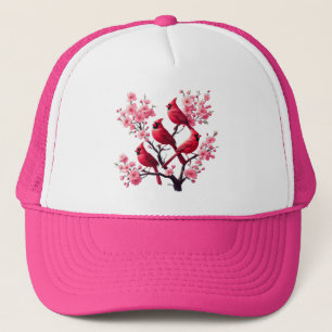 Casquette Oiseaux cardinaux rouges Oiseaux de fleurs de ceri