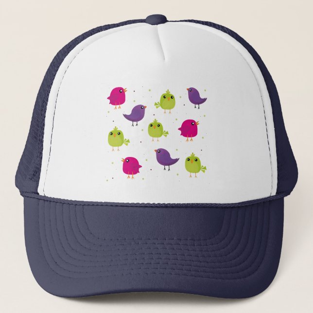 Casquette Oiseaux colorés mignons  (Devant)