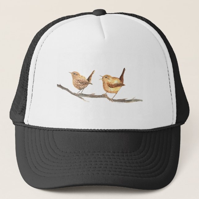 Casquette Oiseaux mignons en pépinière aquarelle (Devant)