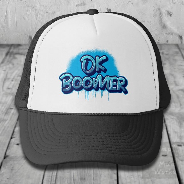 Casquette Ok Boomer en Graffiti bleu (Créateur téléchargé)