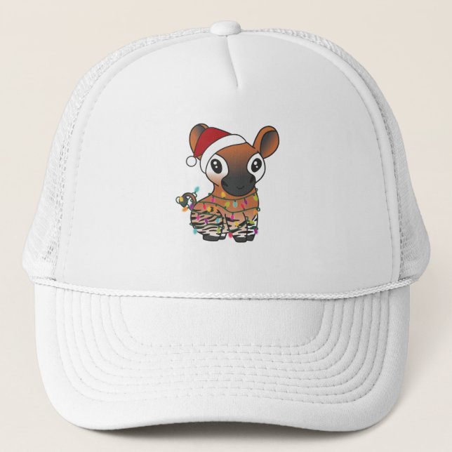 Casquette Okapi Noël Neige Animaux d'hiver Okapis (Devant)